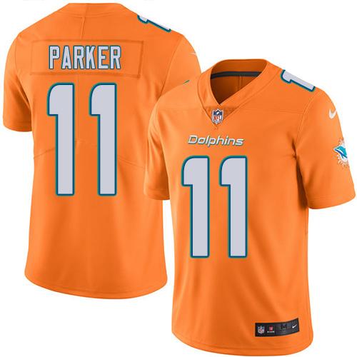 Nike Miami Dolphins 11 DeVante Parker Orange Youth Stitched NFL Limited Rush Jersey
